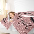 thumbnail image 4 of Homewish Pretty Girl Bedding Comforter Set,Chic Gliyyet Print Twin Comforter Sets,Rose Pink Bedding Set For Kids,Ultra Soft Home Decor,2pcs, 4 of 8