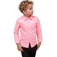 thumbnail image 2 of LOCHEX Boys Long Sleeve Button Down Dress Shirts Solid Gentleman's School Uniform Shirt Blouses for Boys Dress Tops for Big Kids Teen,Pink,Pink 13-14, 2 of 7