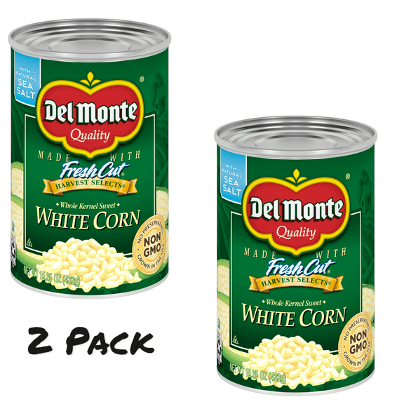 ( 2 Pack ) Del Monte Sweet White Whole Kernel Corn, 15.25 oz Can