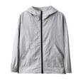 thumbnail image 1 of WEIYLL Hauts pour Garçons Veste Décontractée Unie Unisexe Gris Clair, 1 of 3