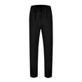 thumbnail image 5 of JTieacloth Drawstring Pants for Men Men's Spring And Autumn Casual Pants With Solid Color Striped Elastic Loose Pants Fashion Sweatpants Black, 5 of 6