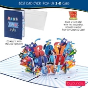 IOYOUNOW Paper Pop Up Card for Super Dad- 5x7 Pop Up Greetings Card for Best Dads, Fathers Day Greetings Card | Happy Birthday Card for Fathers Best Paper Greetings 3D Pop Up Card for Him
