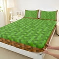 thumbnail image 3 of Feelyou Square Pixelate Miner Teens Twin Sheet Sets, Retro Video Gaming Bedding, 3pcs, 3 of 7