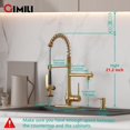 thumbnail image 2 of Grifo de cocina GIMILI Commercial con pulverizador abatible dorado, 2 of 7