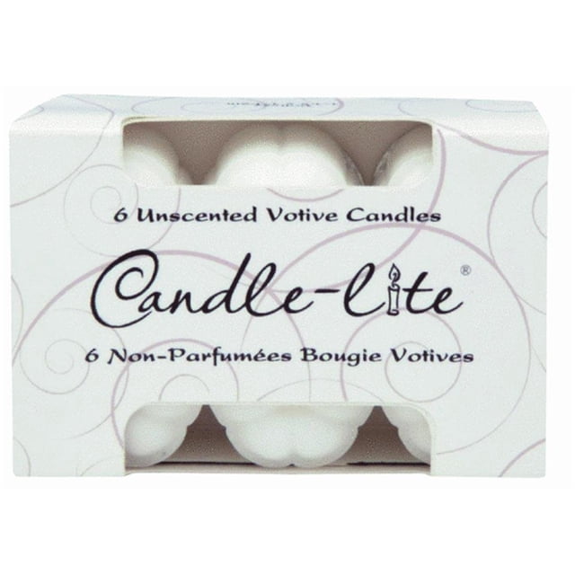 Candle Votive Candle-Lite, blanco, sin perfume, 6 unidades