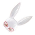 thumbnail image 3 of Máscara de Conejito Brillante Accesorio de Máscara de Conejo de Media Cara para Suministros de Fiesta de Halloween Luces Rosadas y Blancas Blanco YUNYI BRAND  Deportes, 3 of 8