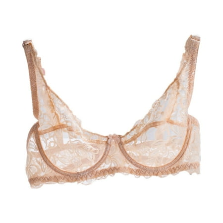 

Pgeraug bras for women V-neck Adjustable Straps Underwire Floral Lace Bra underwear women Hot Pink 34