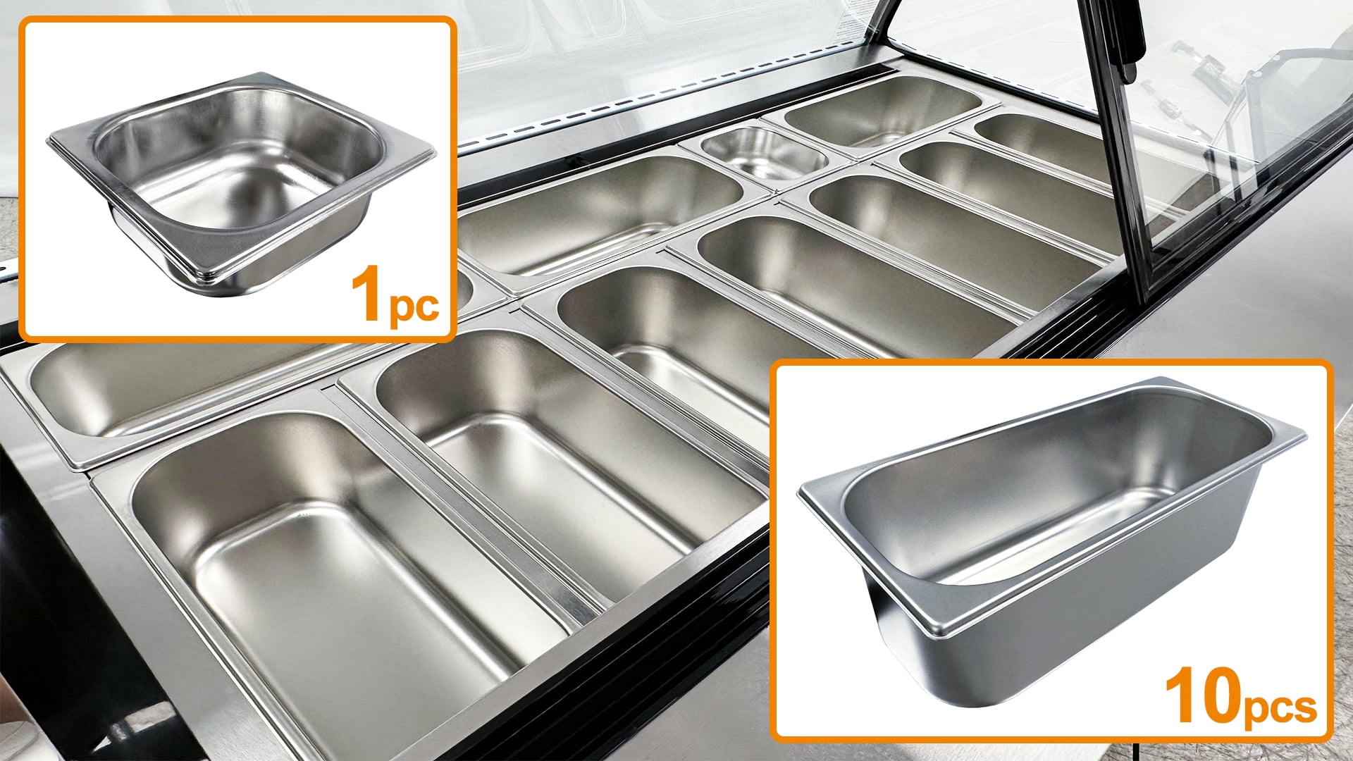 55.5 in. 10 Pan Gelato Display Freezer, Ice Cream Display Freezer, Gelato Showcase Dipping Cabinet NSF Certified