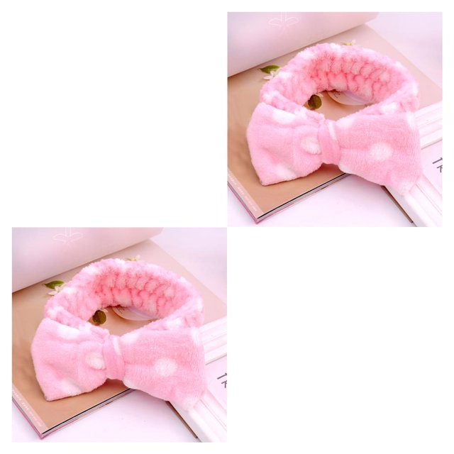 Minnieouse Precioso Grande Ducha Diadema Lazo Punto Rayas Tiras Ba?o Spa Maquillaje Type1 NO1