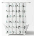 thumbnail image 2 of Rowley Birds Shower Curtain, 72\u201d W x 72\u201d L, Blue & Gray - Colorful Floral Bird Pattern - Whimsical & Playful Bird Shower Curtain - Farmhouse, Coastal, & Boho Bathroom Decor, 2 of 6