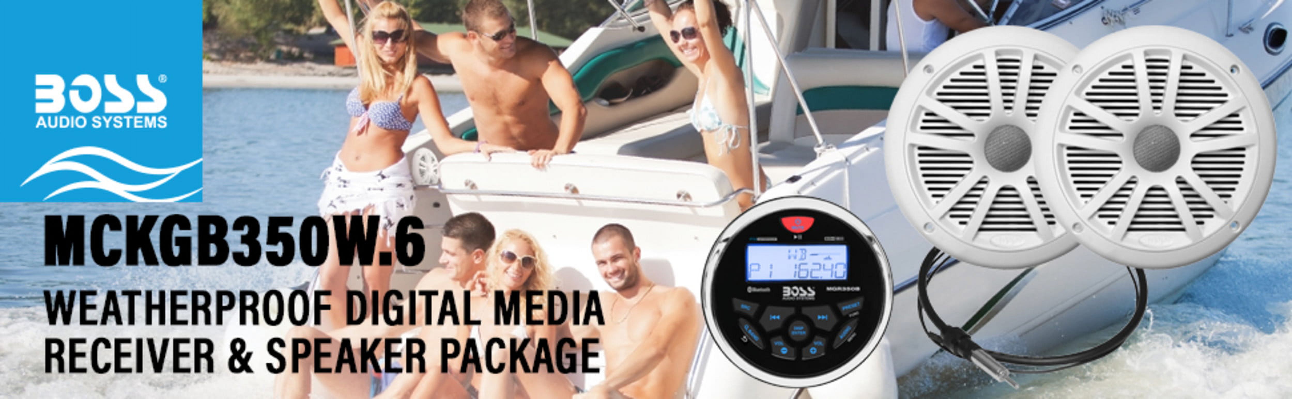 BOSS Audio Systems MCKGB350W.6 Marine Gauge Receiver Speakers, Bluetooth, No CD - image 5 of 17