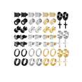 thumbnail image 1 of 48pzs Aretes Hombre Con Piercing Pendientes Acero Inoxidable Xtellar dorado, 1 of 4