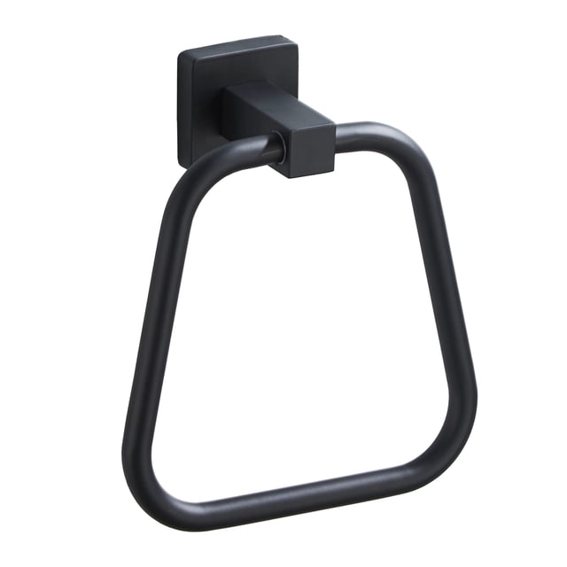 Aro para toalla bluebyrne de acero inoxidable negro mate 17 x 15 cm