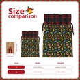 thumbnail image 3 of Rocae Cartoon Dino Print Christmas Drawstring Linen Gift Bag with Drawstrings Treat Bag Goody Present Bags for Christmas Party Favor, 3 of 8