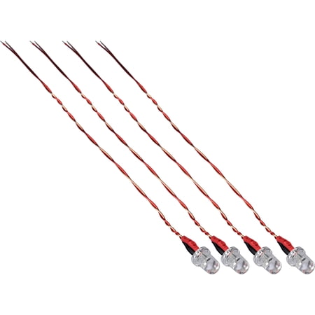 HobbyFlip Red LED Light Set of 4 Lights Quadcopter parts H107P-03 Compatible with Hubsan X4 Plus H107P