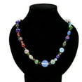 thumbnail image 2 of GRABLOOM Millefioris Bead Necklace for Women Hand Blown Glass Jewelry Italian Craftsmanship Neckchain Short Neck Accessories, 2 of 8