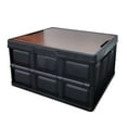 thumbnail image 1 of 56L Foldable Camping Storage Box Foldable Plastic Storage Box with Wooden Lid, Suitable for Outdoor Picnics, 1 of 8