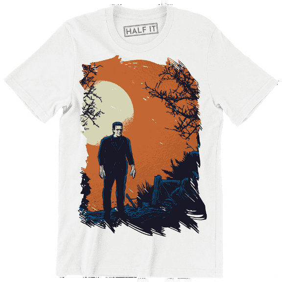 Frankenstein Monster Walking In The Sunset Cool Halloween Mens T-Shirt