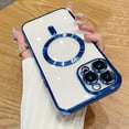 thumbnail image 1 of Luxury Plating Clear Magnetic For Wireless Charge Case For IPhone 14 13 12 11 Pro Max X XR XS 8 7 Plus Soft Silicone Cover, 1 of 5