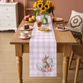 thumbnail image 3 of Pink Easter Table Runner 72 Inches, Bunny Eggs Spring Floral Stripes Farmhouse Bed Runner Dresser Scarves Tabletop for Indoor Outdoor Parties/Ceremony/Banquet, 13" x 72", 3 of 8