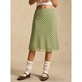 thumbnail image 4 of Green Polka Dot Mesh Wrap Midi Skirt, Casual Retro Style, 4 of 6