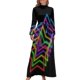 thumbnail image 2 of Vestido largo de verano con falda de mujer, versión de imagen única con estrellas brillantes de neón de los años 80, ropa de verano para mujer, 2 of 5