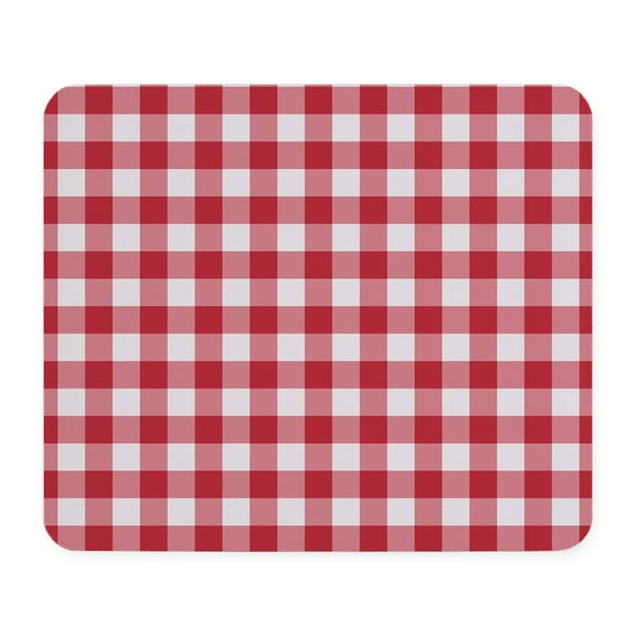 CafePress - Red White Gingham Mousepad - Non-slip Rubber Mousepad, Gaming Mouse Pad