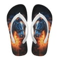thumbnail image 2 of FUIALDOLG Flame Horse Print Flip Flop Sandal Water Shoes - Beach Slides Slip-on Quick Dry Thong FlipFlops Sandals for Boys (11-12 Little Kids) Size 12, 2 of 7