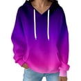 thumbnail image 2 of Women's Hoodies Sweatshirts Casual Women's Hooded Drawstring Long Sleeve Sweatshirt Purple XXL, 2 of 4
