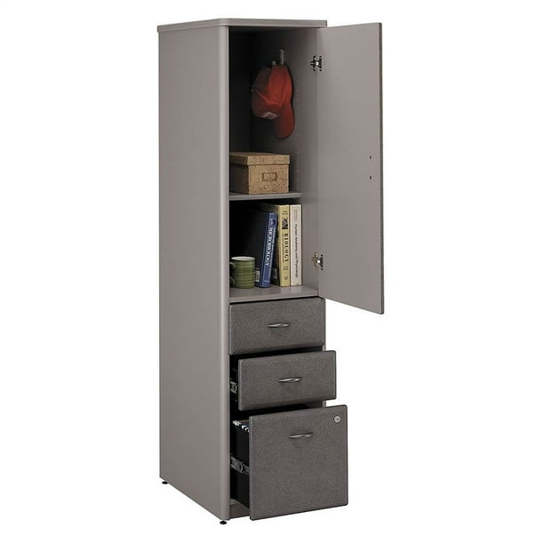Assembled Vertical File Cabinet in Pewter Finish - Series ...