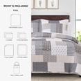 thumbnail image 3 of Mainstays All in One Lightweight Quilt Set and Sheet Set - 7 Piece, Full, Grey Patchwork, 3 of 13