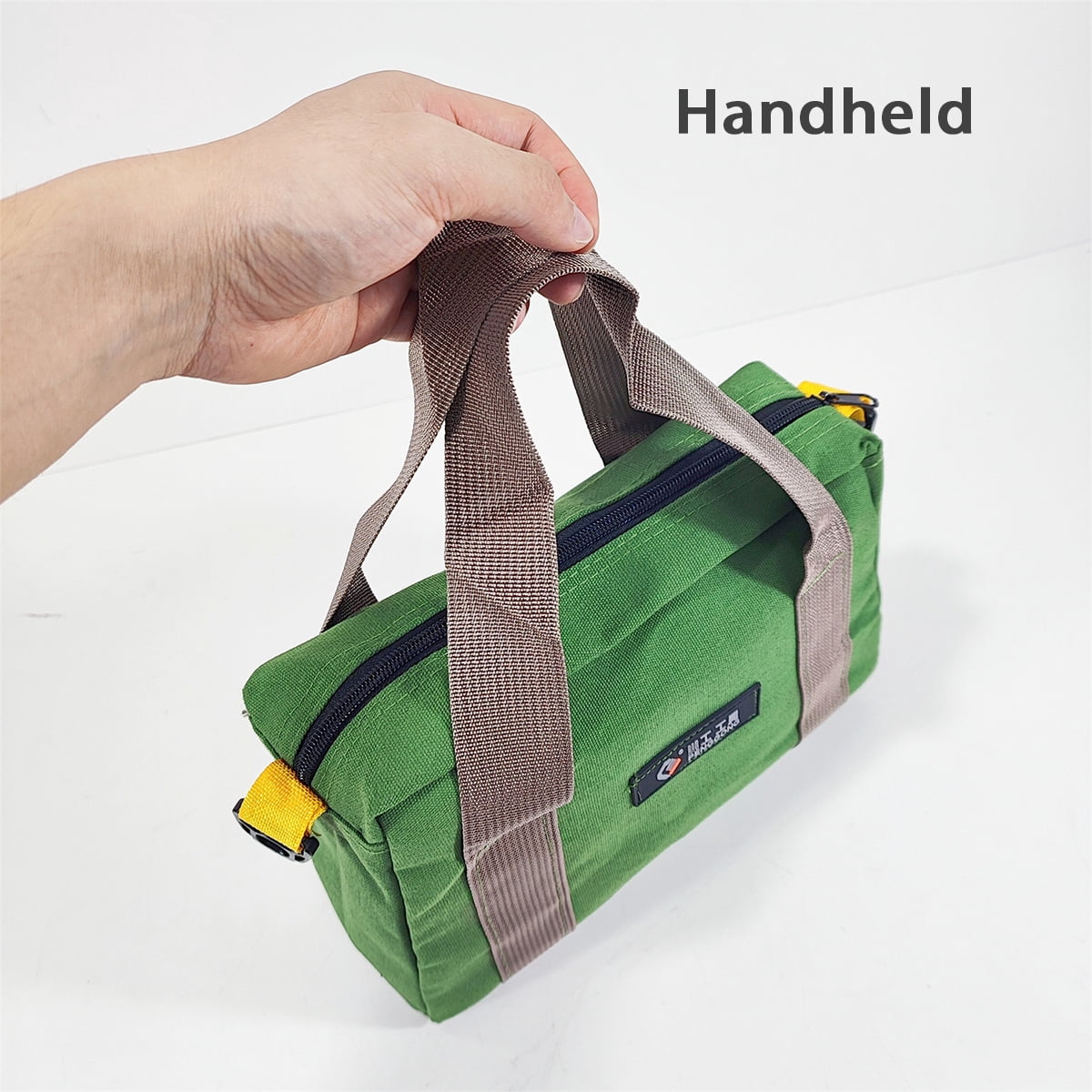 Hand Tool Bag Waterproof Heavy Duty Large Capacity Wide Mouth Canvas Portable Tool Tote For Carpentry Electrician 18 Inch