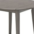 thumbnail image 4 of Benjara Ora 43 Inch Dining Table, Round Surface, Dual Drop Leaves, Smooth Gray, 4 of 5