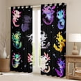 thumbnail image 2 of Feelyou 3D Colorful Axolotl Black Out Curtains, Magic Marine Sealife Curtains Pack of 2 (42x63 Each), Teens Kids Boys Girls Bedroom Curtains, Curtains and Drapes Decor, 2 of 6