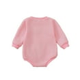 thumbnail image 4 of Newborn Baby Boy Girl Valentine's Day Outfits Sweatshirt Romper Infant Long Sleeve Bubble Onesie Spring Clothes Pink 6 M-12 M, 4 of 4