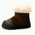 thumbnail image 6 of Linfrsh Baby Girl Boots Girls Snow Boots Winter Boots Warm Kids Snow Boots Boys Snow Boots Faux Fur Suede Hiking Boots Brown,8, 6 of 7