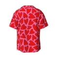thumbnail image 2 of Vsdgher Love Heart Print Men's Wrinkle Free Untucked Cuban Shirt Business Casual Button Down Shirts Short Sleeve Shirt, 2 of 7