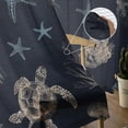 thumbnail image 5 of Navy Blue Coastal Semi Sheer Curtains 96 Inch Length 2 Panels Set,Nautical Summer Beach Sea Turtle Starfish Sheer Kitchen Curtain Privacy Voile Window Curtain for Living Room Rod Pocket Drapes, 5 of 7