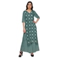 thumbnail image 1 of Moomaya Grande Taille Palazzo Ample Imprimé et Ensemble Kurta Robe Ethnique pour Femmes, 1 of 1