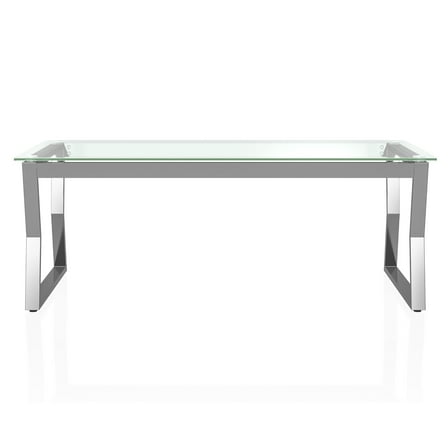 Kiloran Glass Top Rectangle Coffee Table, Chrome