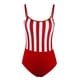 thumbnail image 5 of Gibobby Trajes de Baño para Mujer Una pieza Swimmit Backless Sexy Sling Ladies Retro Striped Women Swimswears(Rojo,M), 5 of 5