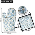 thumbnail image 6 of Lightblue Daisy Flower Green Stems Pattern Kitchen Oven Mitt and Pot Holder Sets 2 Pcs for Baking, Cooking and Grilling, Heat Resistant Up To 392 °F, 6 of 7