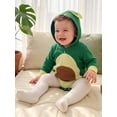 thumbnail image 3 of RUINIXCW Newborn Baby Halloween Avocado Costume Infant Baby Boy Girl Halloween Cosplay Outfit Spring Fall Winter Waffle Long Sleeve Hooded Zip Romper, 3 of 10
