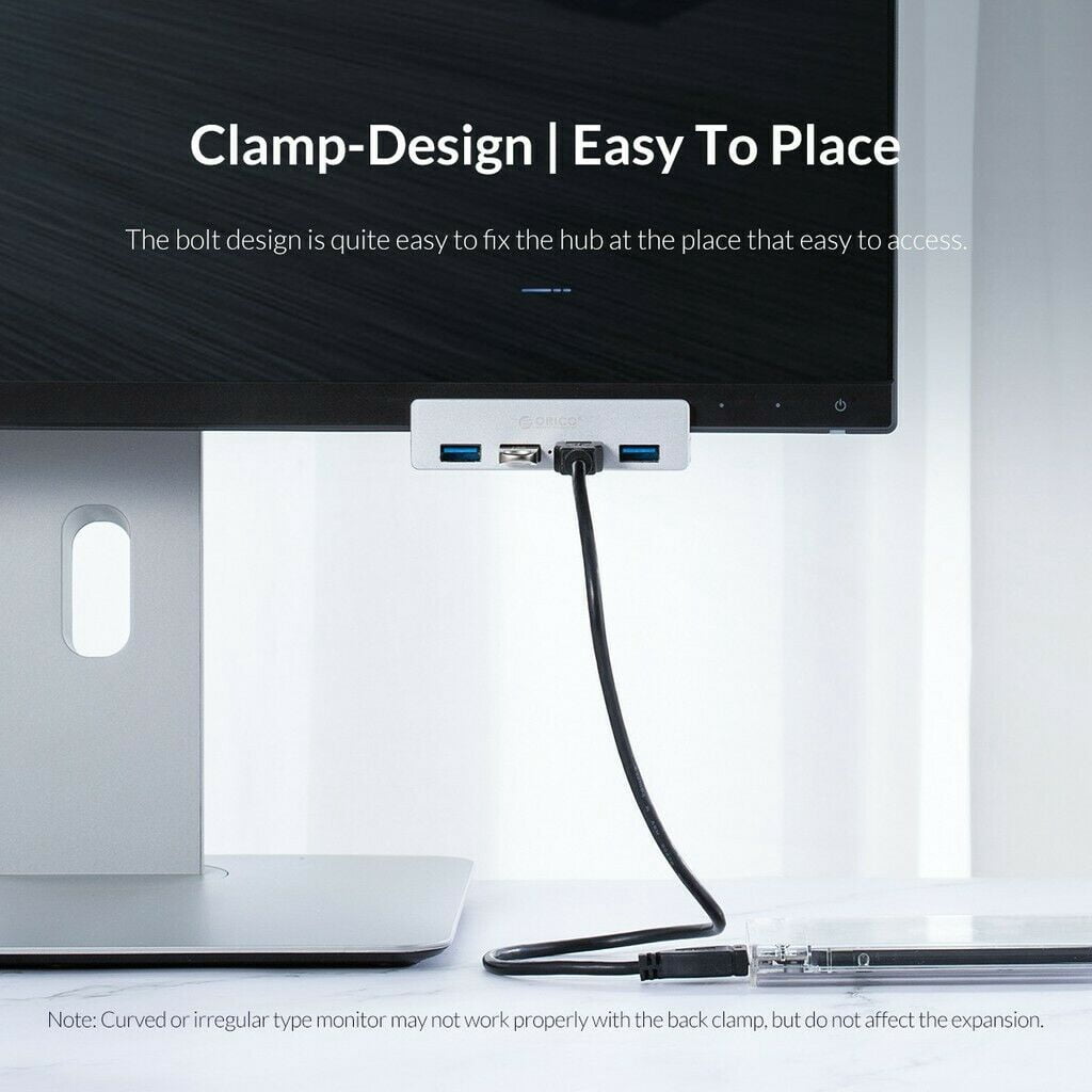 ORICO USB 3.0 HUB, Monitor-Edge and Desk-Edge USB 3.0 4-Port Clip-Type Hub