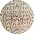thumbnail image 1 of Ahgly Company Machine Washable Indoor Round Abstract Dark Almond Brown Area Rugs, 4' Round, 1 of 7