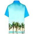 thumbnail image 5 of LA LEELA Men's Hawaiian Shirts Short Sleeve Button Down Shirt Mens Summer Shirts Casual Beach Vacation Hawaii Island Shirts for Men Funny M Palm Tree, Blue, 5 of 6