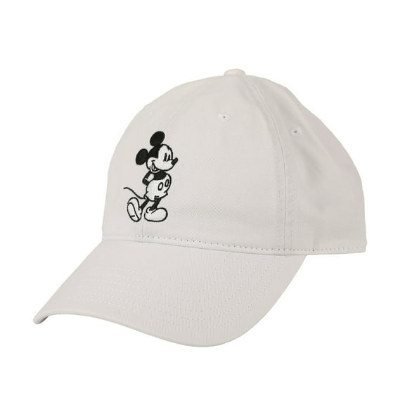 Disney Mickey Mouse Black & White Character Art White Unstructured Baseball Cap