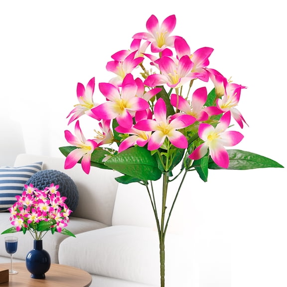 Artificial Lilies Flowers, Faux Lily Flower, Faux Fake Lilies Plants for Wedding Bouquet Home Party Indoor Floral Arrangements, 1 Pcs, 12.99x5.91"