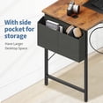 thumbnail image 3 of edx 39 Inch Small L Shaped Computer Desk with Power Outlets, Corner Gaming Table with Reversible Storage Shelves for Home, Office, Rust, 3 of 11