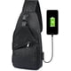 thumbnail image 2 of Shoulder Bag For Men, Chest Bag With Usb Charging And Headphone Port, Travel Backpack (black), 2 of 4